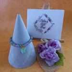 Jade Glitter Butterfly Charm Bracelet - Green Pink