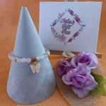 Jade Glitter Butterfly Charm Bracelet - Ice Blue