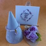 Jade Glitter Butterfly Charm Bracelet - Lilac