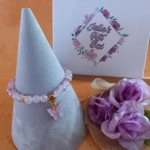 Jade Glitter Butterfly Charm Bracelet - Lilac