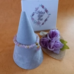 Jade Glitter Butterfly Charm Bracelet - Mauve