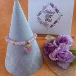 Jade Glitter Butterfly Charm Bracelet - Mauve