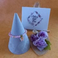 Jade Glitter Butterfly Charm Bracelet - Pink