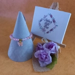 Jade Glitter Butterfly Charm Bracelet - Pink