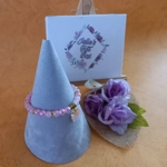 Jade Glitter Butterfly Charm Bracelet - Pink