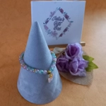 Jade Glitter Butterfly Charm Bracelet - Pink Green