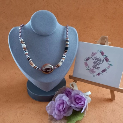 Joy Fimo Heishi Necklace - Coffee Mix