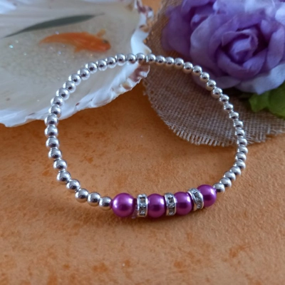Juliet Stretch Bracelet - Raspberry Pink