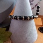 Laura Agate Necklace, Bracelet and Earrings Set - Black Laura Agate Necklace, Bracelet and Earrings Set - Black