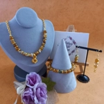 Laura Agate Necklace, Bracelet and Earrings Set - Yellow Laura Agate Necklace, Bracelet and Earrings Set - Yellow