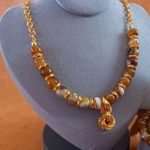 Laura Agate Necklace, Bracelet and Earrings Set - Yellow Laura Agate Necklace, Bracelet and Earrings Set - Yellow