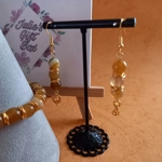 Laura Agate Necklace, Bracelet and Earrings Set - Yellow Laura Agate Necklace, Bracelet and Earrings Set - Yellow