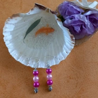 Sterling Silver with Pink Bead Earrings