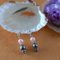 Light Coral and Silver Earrings