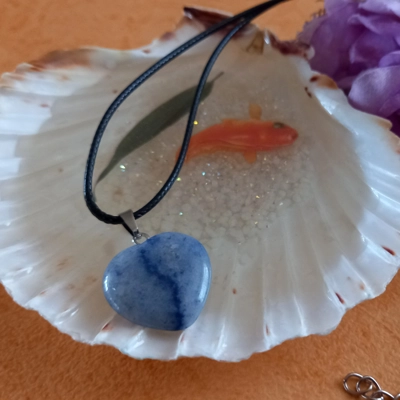 Light and Dark Blue Marble Effect Heart Pendant Light and Dark Blue Marble Effect Heart Pendant