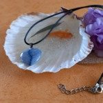 Light and Dark Blue Marble Effect Heart Pendant Light and Dark Blue Marble Effect Heart Pendant