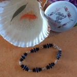 Margarita Flower Bracelet - Charcoal and Silver Margarita Flower Bracelet - Charcoal and Silver