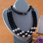 Marushka Pearl Necklace - Black & Pearl Marushka Pearl Necklace - Black & Pearl