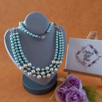 Marushka Pearl Necklace - Buttermilk & Powder Blue