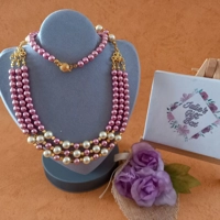 Marushka Pearl Necklace - Watermelon & Peach