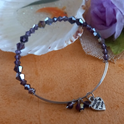 Memory Wire Bangle - Amethyst Memory Wire Bangle - Amethyst