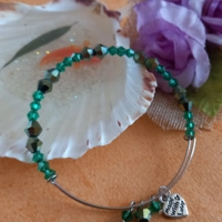 Memory Wire Bangle - Dark Green