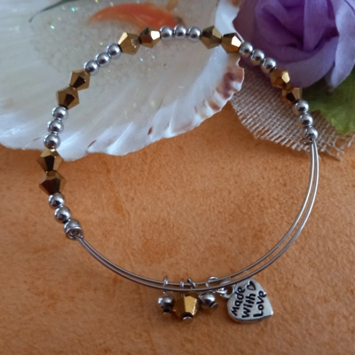 Memory Wire Bangle - Gold and Silver Memory Wire Bangle - Gold and Silver