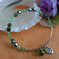Memory Wire Bangle - Pale Green
