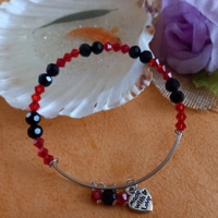 Memory Wire Bangle - Red and Black