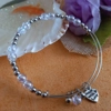 Memory Wire Bangle - Silver and Irridescent