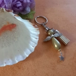 Miracle Bead Angel Keyring - Beige Miracle Bead Angel Keyring - Beige