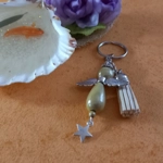 Miracle Bead Angel Keyring - Beige Miracle Bead Angel Keyring - Beige