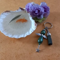 Miracle Bead Angel Keyring  - Green