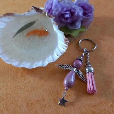 Miracle Bead Angel Keyring - Light Pink Miracle Bead Angel Keyring - Light Pink