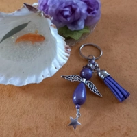 Miracle Bead Angel Keyring  - Purple