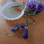 Miracle Bead Angel Keyring - Purple Miracle Bead Angel Keyring - Purple