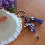 Miracle Bead Angel Keyring - Purple Miracle Bead Angel Keyring - Purple