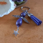 Miracle Bead Angel Keyring - Purple Miracle Bead Angel Keyring - Purple