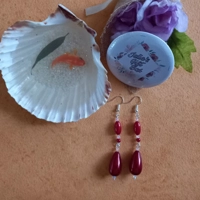 Miracle Drop Earrings - Dark Red