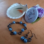 Miracle Mobius Bracelet and Earrings Set - Black and Blue Miracle Mobius Bracelet and Earrings Set - Black and Blue