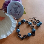 Miracle Mobius Bracelet and Earrings Set - Black and Blue Miracle Mobius Bracelet and Earrings Set - Black and Blue