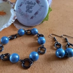 Miracle Mobius Bracelet and Earrings Set - Black and Blue Miracle Mobius Bracelet and Earrings Set - Black and Blue