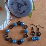 Miracle Mobius Bracelet and Earrings Set - Black and Blue Miracle Mobius Bracelet and Earrings Set - Black and Blue