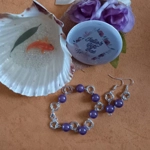 Miracle Mobius Bracelet and Earrings Set - Silver and Lilac Miracle Mobius Bracelet and Earrings Set - Silver and Lilac