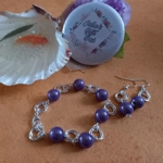 Miracle Mobius Bracelet and Earrings Set - Silver and Lilac Miracle Mobius Bracelet and Earrings Set - Silver and Lilac