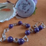 Miracle Mobius Bracelet and Earrings Set - Silver and Lilac Miracle Mobius Bracelet and Earrings Set - Silver and Lilac