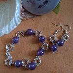 Miracle Mobius Bracelet and Earrings Set - Silver and Lilac Miracle Mobius Bracelet and Earrings Set - Silver and Lilac