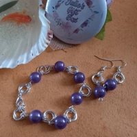 Miracle Mobius Bracelet and Earrings Set - Silver and Lilac