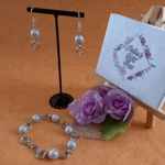 Mobius Miracle Stardust Bracelet and Earrings Set - Rhodium and White Mobius Miracle Stardust Bracelet and Earrings Set - Rhodium and White