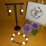 Mobius Miracle Stardust Bracelet and Earrings Set - Rhodium and White Mobius Miracle Stardust Bracelet and Earrings Set - Rhodium and White